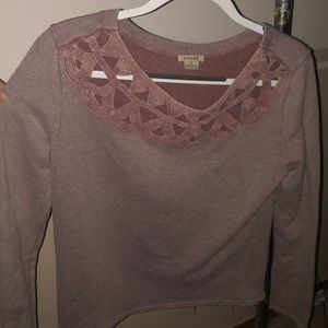 Cute sweater with fun scooped neck pattern